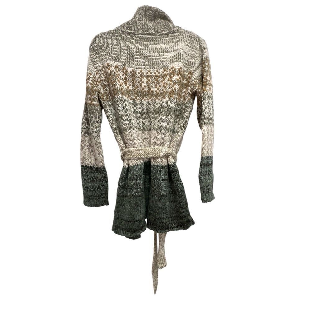 Free People Collared Cardigan Sweater Loose Knit Jacket Tie Wool Women'sLarge - Picture 3 of 4